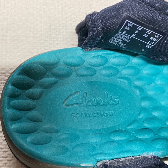 CLARKS Collection Blue Tuvia Madee Fisherman Sporty Adjustable Sandal Shoe Sz 8 - Picture 7 of 9